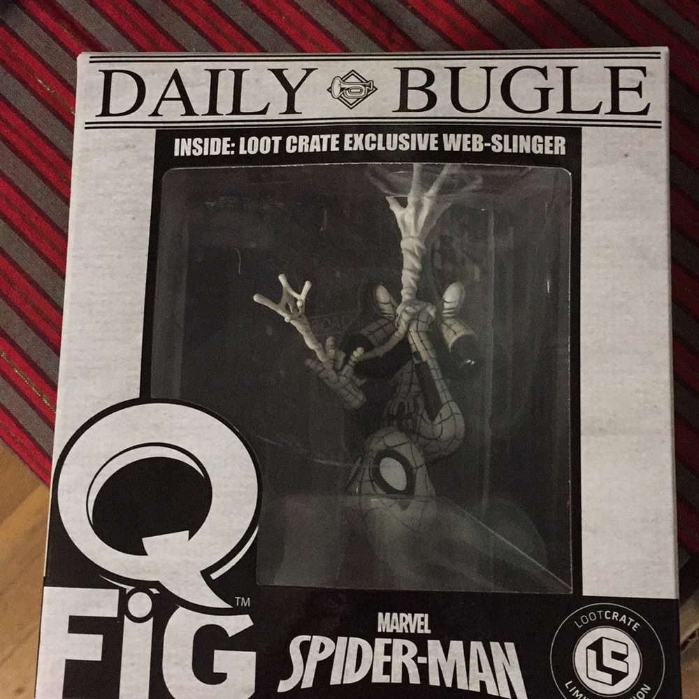 LootCrate Exclusives Black and white Spider-Man.